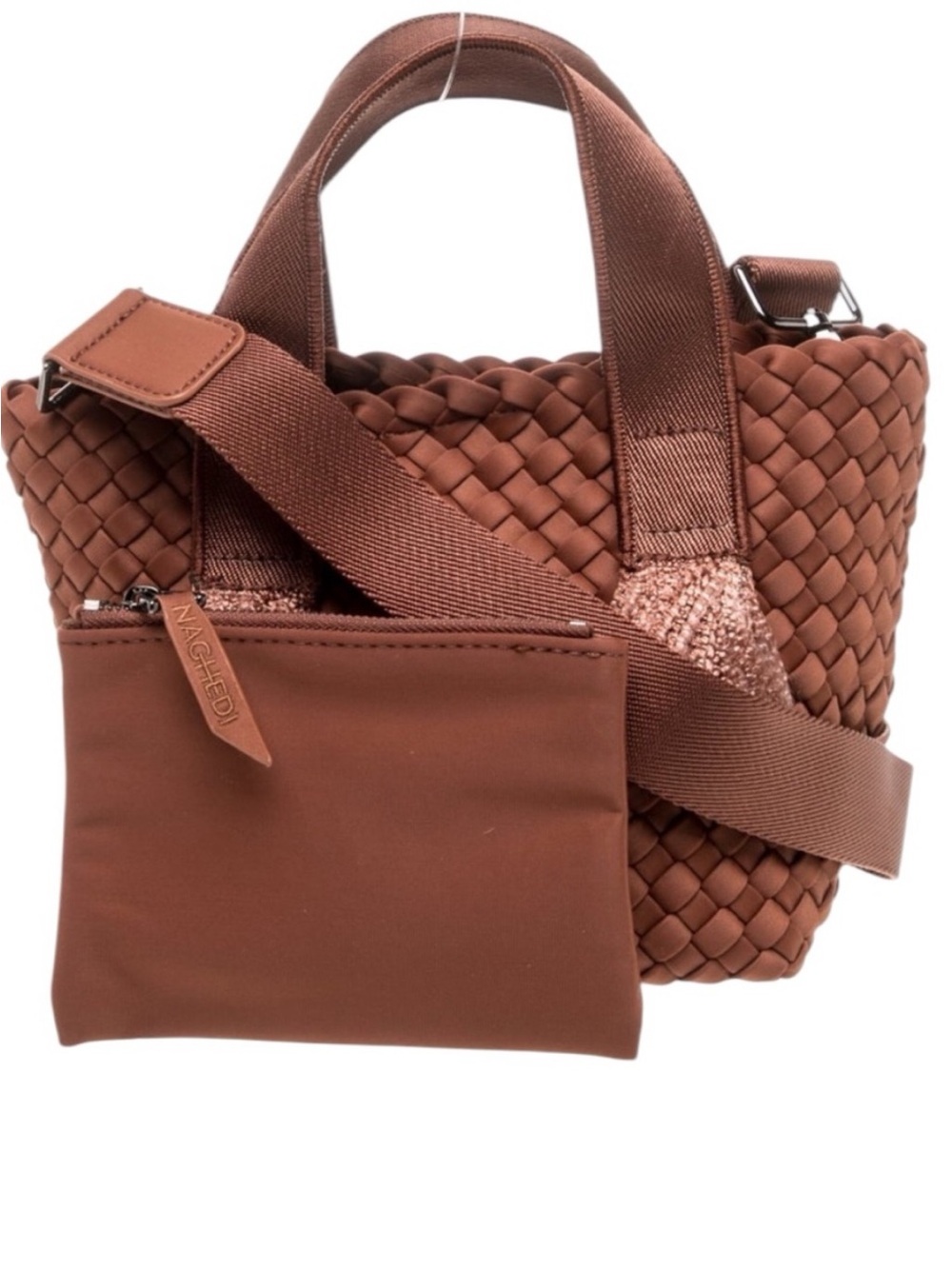 NWT Naghedi St Barths Petit Woven Tote Bag Rust